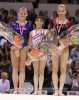 Ferrari, Beiger, Izbasa: Women's all-around medalists podium - Aarhus Worlds 2006 