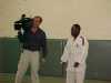 Vern Glenn in uniform trying judo, KRON 4 News Taping - January 2004