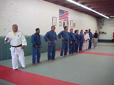 Coach Willy Cahill and black belts, KRON 4 News Taping - April 2004